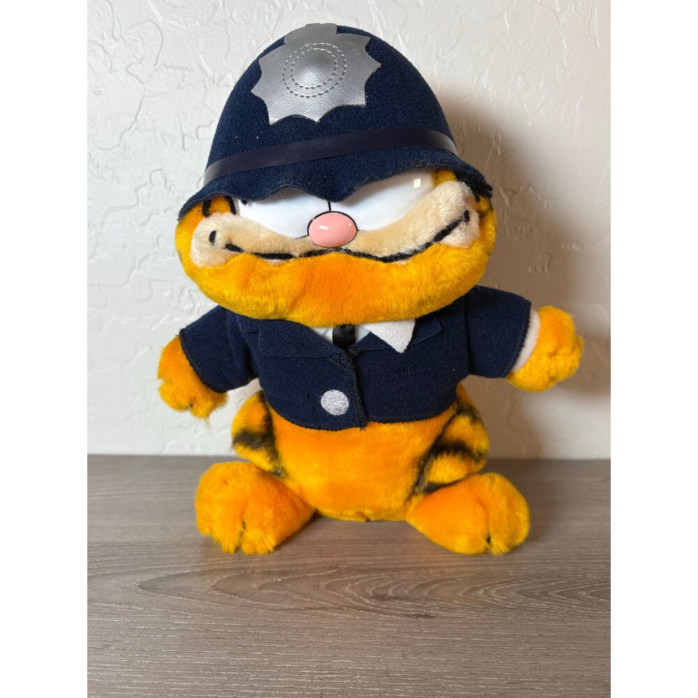 Vintage Garfield Police/ English‎ Bobbie Uniform Plush Toy Cat- 1981- EUC